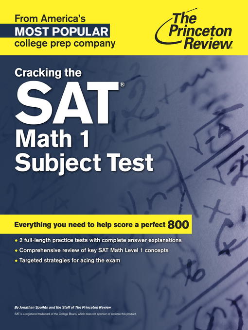 Title details for Cracking the SAT Math 1 Subject Test by Princeton Review - Available